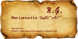 Marianovits Győző névjegykártya